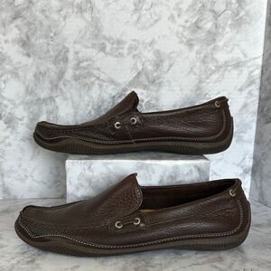 Tommy Bahama Dark Brown Leather Slip-On Loafers Man’s 11M Hybrid Mocasines